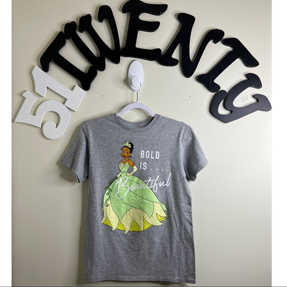 DISNEY “BOLD IS BEAUTIFUL” BROWN PRINCESS GREY SHORT SLEEVE T SHIRT - Picture 1 of 8